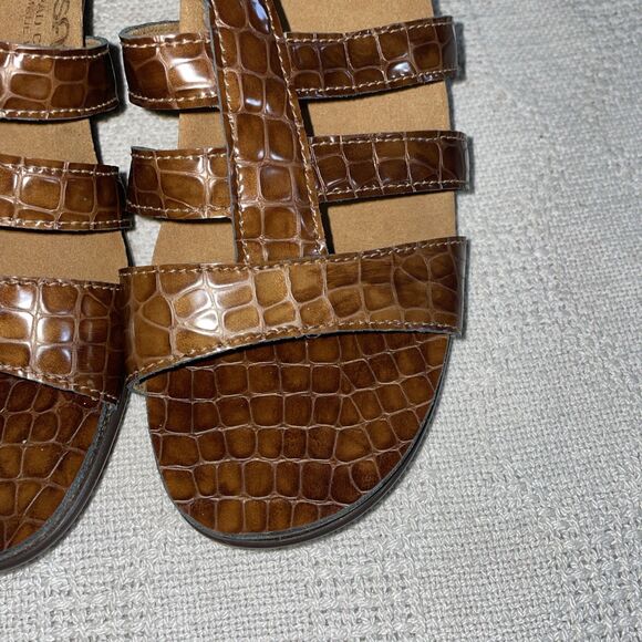 SAS Women’s Strappy Sandals Size 8.5 M Brown Leather Outdoors Going Out Party - Picture 9 of 12